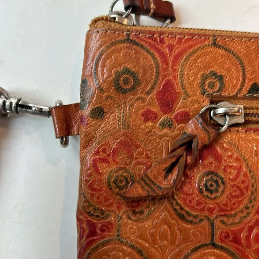 Leather clutch made in India with embossed print
